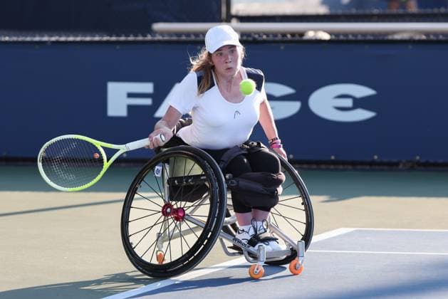 Ela Porges (GER), Rollstuhl Maedchen Einzel, Wheelchair Girls Singles, US Open Championships 2023, USTA Billie Jean King National Tennis Center, Flushing Meadows, New York, USA . Copyright: xJuergenxHasenkopfx