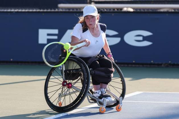 Ela Porges (GER), Rollstuhl Maedchen Einzel, Wheelchair Girls Singles, US Open Championships 2023, USTA Billie Jean King National Tennis Center, Flushing Meadows, New York, USA . Copyright: xJuergenxHasenkopfx