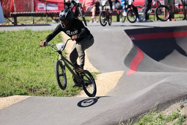 03 09 2025, Monthey, Monthey, 2025 UCI Mountain Bike World Championships, Alec Bob (USA) during free training of the Pump Track Monthey Monthey Valais Switzerland Copyright: xJustPictures.ch FrancescoxMinghettix jp-en-FrMi-MNG_6385