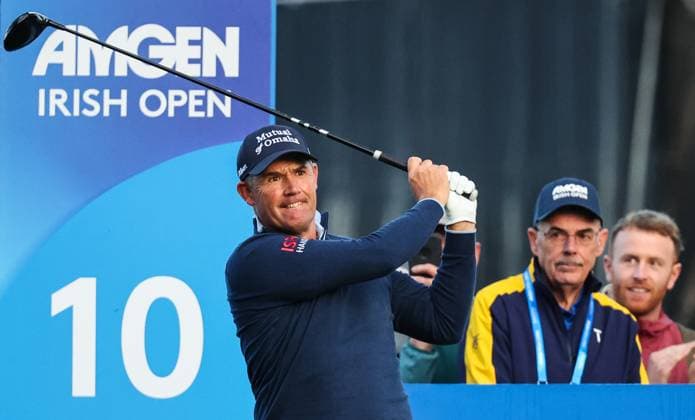 2025 Amgen Irish Open, The K Club, Kildare 4 9 2025 Padraig Harrington tees off on the 10th Padraig Harrington tees off on the 10th 4 9 2025  Copyright: x INPHO BryanxKeanex INP_0180