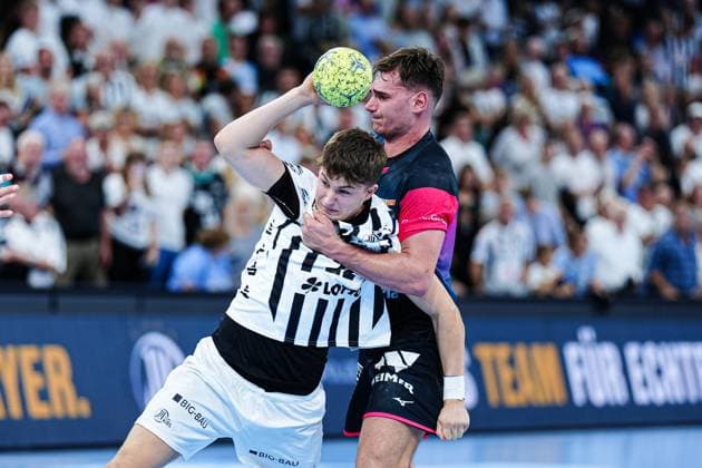 Rasmus Ankermann (THW Kiel, 22), Josip Simic (HSG Wetzlar, 10) GER, THW Kiel vs. HSG Wetzlar, Handball, 1. Bundesliga, Spieltag 2, Saison 2025 2026, 03.09.2025 GER, THW Kiel vs. HSG Wetzlar, Handball, 1. Bundesliga, Spieltag 2, Saison 2025 2026, 03.09.2025 Kiel Copyright: xEibner-Pressefoto MarcelxvonxFehrnx EP_MFN