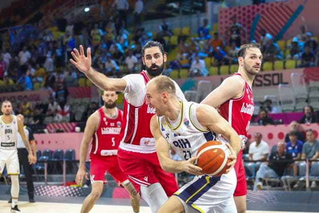 Fiba EuroBasket 2025 : Bosnia and Herzegovina vs Georgia ADIN VRABAC of Bosnia-Herzegovina tries to attack. Bosnia and Herzegovina plays against Georgia for the Group C during the Group Phase of the Fiba EuroBasket 2025, Limassol, Cyprus, on Sep. 4, 2025. Limassol Cyprus Copyright: xKOSTASxPIKOULASx