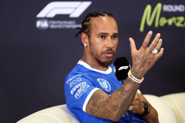 F1 Grand Prix of Italy Lewis Hamilton of Scuderia Ferrari during press conference, PK, Pressekonferenz ahead previews ahead of the F1 Grand Prix of Italy at Autodromo Nazionale on September 4, 2025 in Monza, Italy. Monza Autodromo Nazionale Italy Copyright: xMarcoxCanonierox