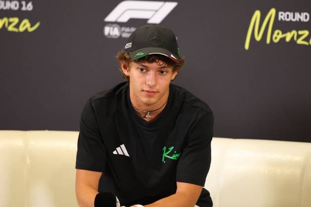 Andrea Kimi Antonelli (Mercedes AMG Petronas Formula One Team, 12), Pressekonferenz ,ITA, Formel 1 Weltmeisterschaft, Italian Grand Prix, Monza, Autodromo Nazionale Monza, Media Day, 04.09.2025 ITA, Formel 1 Weltmeisterschaft, Italian Grand Prix, Monza, Autodromo Monza, Media Day, 04.09.2025 Monza Copyright: xEibner-Pressefoto AnnikaxGrafx EP_AGF