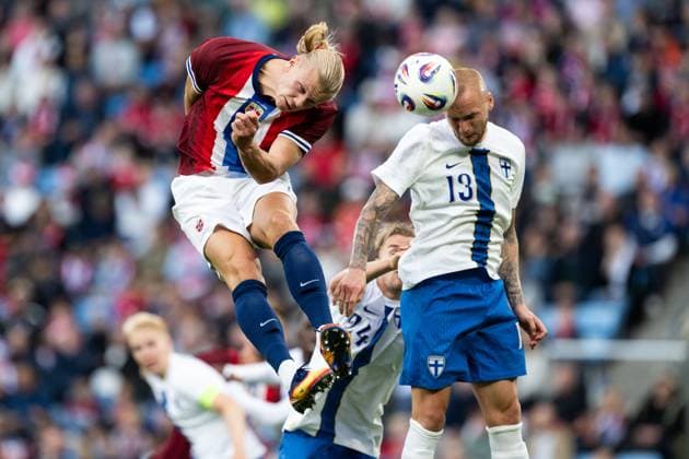 250904 Erling Braut Haaland of Norway and Adam Stahl of Finland during the International Friendly, Länderspiel, Nationalmannschaft football match between Norway and Finland on September 4, 2025 in Oslo. Photo: Vegard Grott BILDBYRAN kod VG VG0801 bbeng fotboll football soccer fotball träningslandskamp privatlandskamp landskamp international friendly norge norway finland *** 250904 Erling Braut Haaland of Norway and Adam Stahl of Finland during the international friendly football match between Norway and Finland on September 4, 2025 in Oslo Photo Vegard Grott BILDBYRAN kod VG VG0801 bbeng fotboll football soccer fotball träningslandskamp privatlandskamp landskamp international friendly norge norway finland  Copyright: VEGARDxGRoTT BB250904VG067