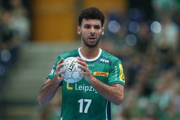 04.09.2025, xtgx, Handball, Daikin HBL, SC DHfK Leipzig - TBV Lemgo Lippe v.l. Ahmed Moustafa Khairi Nasralla (Leipzig, 17) Portrait, Portraet, Einzelbild Leipzig