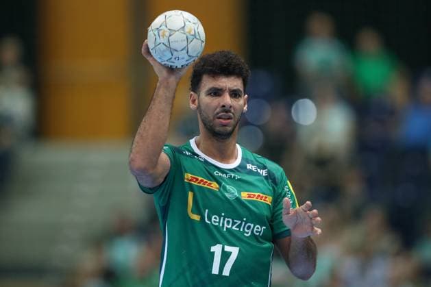 04.09.2025, xtgx, Handball, Daikin HBL, SC DHfK Leipzig - TBV Lemgo Lippe v.l. Ahmed Moustafa Khairi Nasralla (Leipzig, 17) Portrait, Portraet, Einzelbild Leipzig