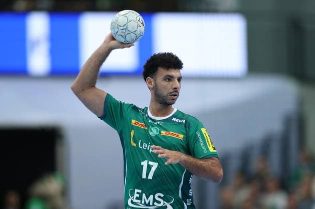 04.09.2025, xtgx, Handball, Daikin HBL, SC DHfK Leipzig - TBV Lemgo Lippe v.l. Ahmed Moustafa Khairi Nasralla (Leipzig, 17) Portrait, Portraet, Einzelbild Leipzig