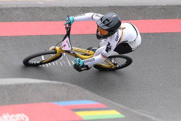 04 09 2025, Monthey, Monthey, 2025 UCI Mountain Bike World Championships, Alina Beck (GER) during her seeding run at the Pump Track competition Monthey Monthey Valais Switzerland Copyright: xJustPictures.ch FrancescoxMinghettix jp-en-FrMi-MNG_9477