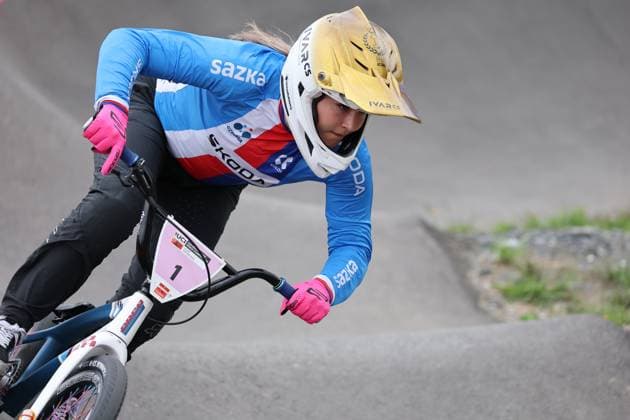 04 09 2025, Monthey, Monthey, 2025 UCI Mountain Bike World Championships, Sabina KoÅ¡arkova (CZE) during her seeding run at the Pump Track competition Monthey Monthey Valais Switzerland Copyright: xJustPictures.ch FrancescoxMinghettix jp-en-FrMi-MNG_9014