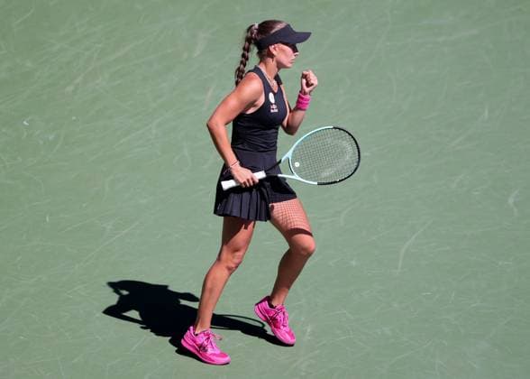 Julia Stusek (GER), Maedchen Einzel, Girls Singles, US Open Championships 2023, USTA Billie Jean King National Tennis Center, Flushing Meadows, New York, USA . Copyright: xJuergenxHasenkopfx