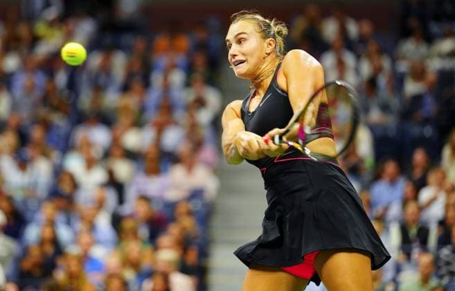 Aryna Sabalenka in semi final action 2025 US Open, Day Twelve, USTA Billie Jean King National Tennis Center, New York, USA - 04 Sept 2025New York USTA Billie Jean King National T New York (NY) United States of America  Copyright: xJavierxGarcia Shutterstockx 15467787c