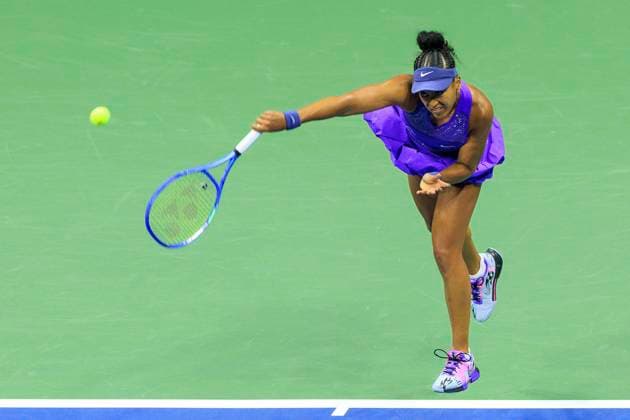 September 4, 2025, Flushing Meadows, New York, USA: Naomi Osaka serves during her semifinals match against Amanda Anisimova on Day 12 of the 2025 US Open at USTA Billie Jean King National Tennis Center on Thursday September 4, 2025 in the Flushing neighborhood of the Queens borough of New York City. JAVIER ROJAS PI Flushing Meadows USA - ZUMAp124 20250904_zaa_p124_035 Copyright: xJavierxRojasx