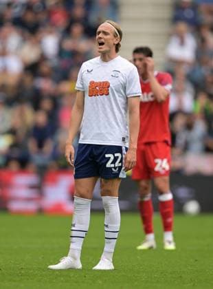 Stefan Teitur Thordarson of Preston North End Preston North End v Ipswich Town, EFL Sky Bet Championship, Football, Deepdale, Preston, UK - 23 Aug 2025Preston Deepdale United Kingdom EDITORIAL USE ONLY No use with unauthorised audio, video, data, fixture lists, club league logos or live services. Online in-match use limited to 120 images, no video emulation. No use in betting, games or single club league player publications.  Copyright: xGreigxCowie Shutterstockx 15451815dp