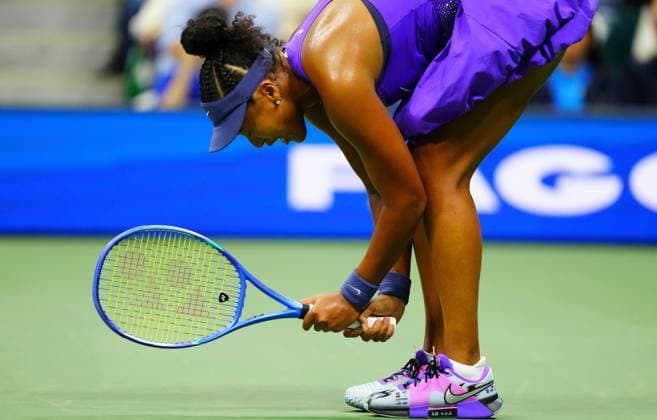 Naomi Osaka reacts during her semi final defeat to Amanda Anisimova 2025 US Open, Day Twelve, USTA Billie Jean King National Tennis Center, New York, USA - 04 Sept 2025New York USTA Billie Jean King National T New York (NY) United States of America  Copyright: xJavierxGarcia Shutterstockx 15467787bm