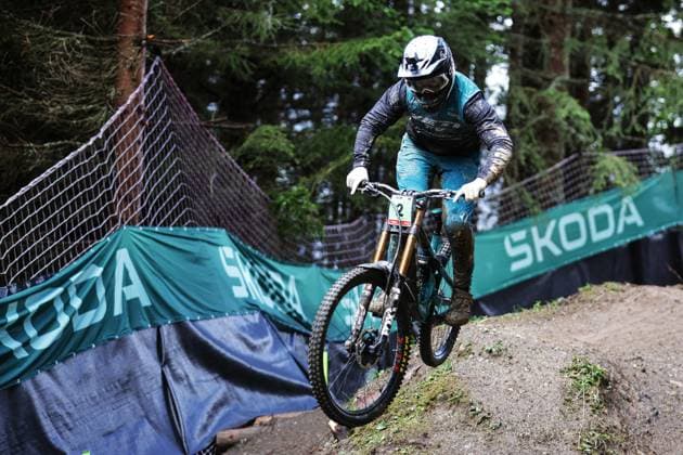2025 UCI Mountain Bike World Championships Picture by Ed Sykes SWpix.com - 05 09 2025 - Cycling - 2025 UCI Mountain Bike World Championships - Downhill - ChampÃ ry, Valais, Switzerland - Downhill Practice - Tyler Waite (New Zealand) Copyright: x xSWpix.comx(t axPhotographyxHubxLtd)xEdxSykes SWpix.comx SWP-3030-1644