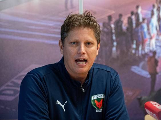 Handball, Herren, Saison 2025 2026, DAIKIN Handball-Bundesliga, Füchse Berlin, Vorstellung des neuen Cheftrainers, Trainer Nicolej Krickau (Füchse Berlin), 05.09.2025, Copyright: xSebastianxRäppold MatthiasxKochx