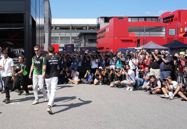 FORMULA 1 PIRELLI GRAN PREMIO D™ITALIA 2025 05.09.2025, Autodromo Nazionale Monza, Monza, FORMULA 1 PIRELLI GRAN PREMIO D™ITALIA 2025 , im Bild Nico Hülkenberg (DEU), Stake F1 Team Kick Sauber, George Russell (GBR), Mercedes-AMG Petronas Formula One Team