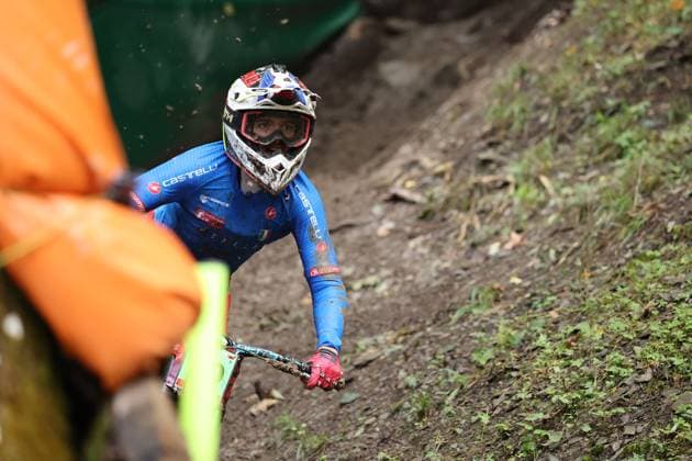 05 09 2025, ChampÃ ry, ChampÃ ry 2025 UCI Mountain Bike World Championships, Filippo Turatti (ITA) during the Junior Men s Downhill qualification ChampÃ ry Grand Paradis Valais Switzerland Copyright: xJustPictures.ch FrancescoxMinghettix jp-en-FrMi-MNG_2380