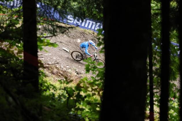 05 09 2025, ChampÃ ry, ChampÃ ry 2025 UCI Mountain Bike World Championships, Marco Morini (ITA) during the Junior Men s Downhill qualification ChampÃ ry Grand Paradis Valais Switzerland Copyright: xJustPictures.ch FrancescoxMinghettix jp-en-FrMi-MNG_2477