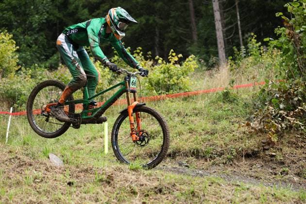05 09 2025, ChampÃ ry, ChampÃ ry 2025 UCI Mountain Bike World Championships, Darragh Ryan (IRL) during the Junior Men s Downhill qualification ChampÃ ry Grand Paradis Valais Switzerland Copyright: xJustPictures.ch FrancescoxMinghettix jp-en-FrMi-MNG_2669