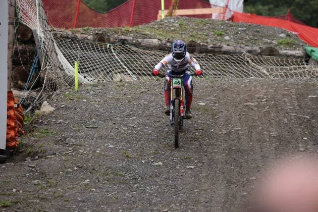 05 09 2025, ChampÃ ry, ChampÃ ry 2025 UCI Mountain Bike World Championships, Felix Griffiths (GBR) during the Junior Men s Downhill qualification ChampÃ ry Grand Paradis Valais Switzerland Copyright: xJustPictures.ch FrancescoxMinghettix jp-en-FrMi-MNG_2857