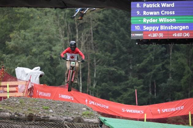 05 09 2025, ChampÃ ry, ChampÃ ry 2025 UCI Mountain Bike World Championships, Ryder Wilson (CAN) during the Junior Men s Downhill qualification ChampÃ ry Grand Paradis Valais Switzerland Copyright: xJustPictures.ch FrancescoxMinghettix jp-en-FrMi-MNG_2938
