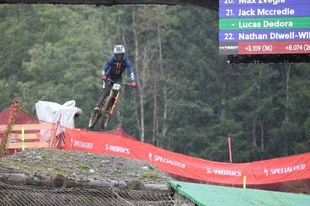 05 09 2025, ChampÃ ry, ChampÃ ry 2025 UCI Mountain Bike World Championships, Lucas Dedora (USA) during the Junior Men s Downhill qualification ChampÃ ry Grand Paradis Valais Switzerland Copyright: xJustPictures.ch FrancescoxMinghettix jp-en-FrMi-MNG_3082