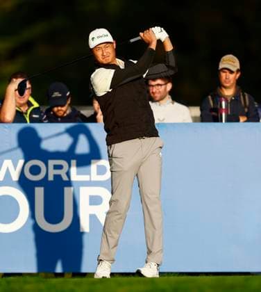 5th September 2025; The K Club, Straffan, County Kildare, Ireland: Amgen Irish Open Golf Second Round; Haotong Li of China on the 10th tee  PeterxFitzpatrick