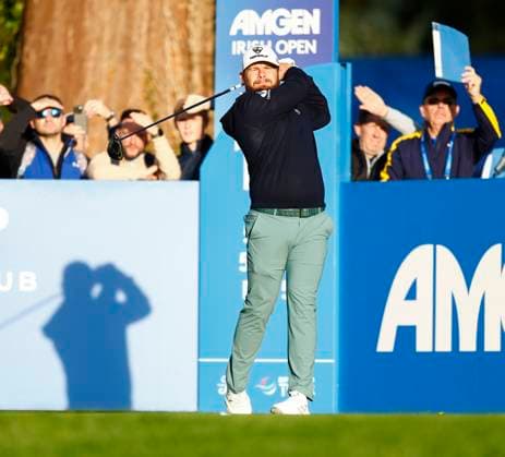 5th September 2025; The K Club, Straffan, County Kildare, Ireland: Amgen Irish Open Golf Second Round; Tyrrell Hatton of England tees off on the 10th hole  PeterxFitzpatrick