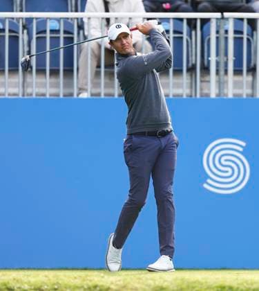 5th September 2025; The K Club, Straffan, County Kildare, Ireland: Amgen Irish Open Golf Second Round; Nicolas Colsaerts of Belgium tees off on the 1st hole  PeterxFitzpatrick