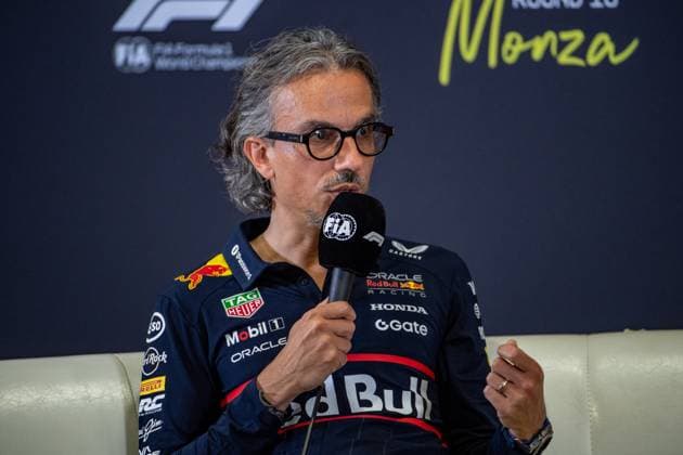 Formel 1 GP Italien Monza, Freitag, 05.09.2025 Laurent Mekies, Teamchef Oracle Red Bull Racing in der Pressekonferenz; Formel 1 GP Italien Monza, Freitag, 05.09.2025 Copyright: xBEAUTIFULxSPORTS Erlhofx