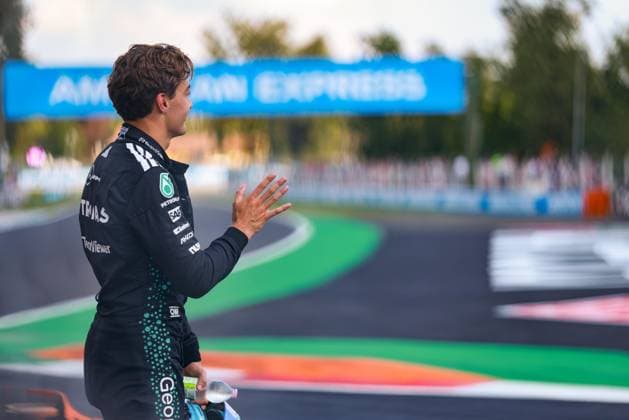 Foto IPP Enrico Schiavi Monza 05-09-2025 Formula 1 - F1 Gran Premio di Italia 2025 FP1 nella foto: George Russell - Mercedes Monza italy ITALIA ITALY  Copyright: xR4924_italyphotopressx