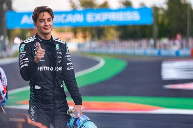 Foto IPP Enrico Schiavi Monza 05-09-2025 Formula 1 - F1 Gran Premio di Italia 2025 FP1 nella foto: George Russell - Mercedes Monza italy ITALIA ITALY  Copyright: xR4924_italyphotopressx