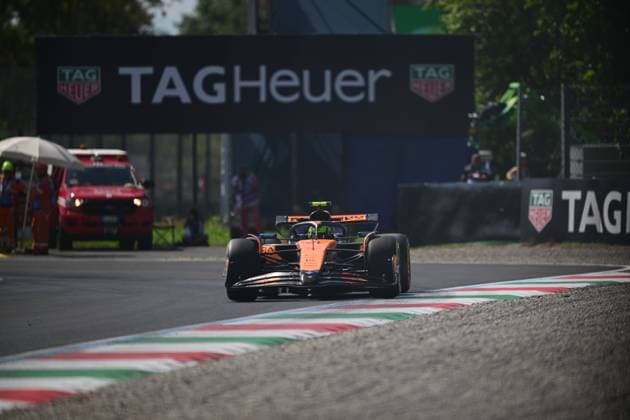 F1 Grand Prix of Italy - Practice Lando Norris of the McLaren F1 Team drives during the free practice of the Italian GP, the 16th round of the Formula 1 World Championship, WM, Weltmeisterschaft at Autodromo Nazionale di Monza in Monza, Lombardy, Italy, on September 5, 2025. Monza Lombardy Italy  Copyright: xAndreaxDiodatox originalFilename:diodato-formula1250905_npXCg.jpg