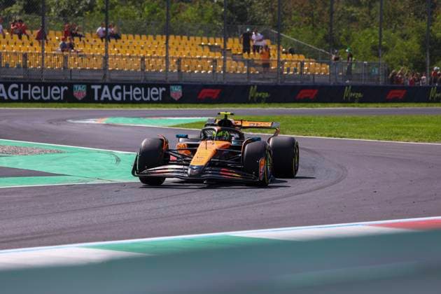 F1 Grand Prix of Italy Lando Norris of McLaren Formula 1 Team on track during practice ahead of the F1 Grand Prix of Italy at Autodromo Nazionale on September 5, 2025 in Monza, Italy. Monza Autodromo Nazionale Italy Copyright: xMarcoxCanonierox