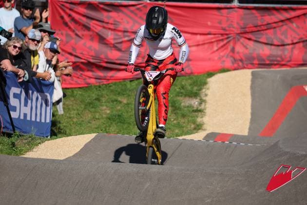 05 09 2025, Monthey, Monthey, 2025 UCI Mountain Bike World Championships, Alina Beck (GER) during her Pump Track s 1 16 Final Monthey Monthey Valais Switzerland Copyright: xJustPictures.ch FrancescoxMinghettix jp-en-FrMi-MNG_3938