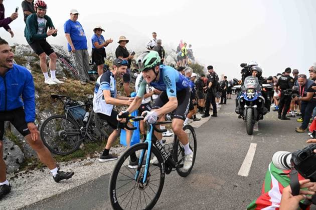 05-09-2025 Vuelta A Espana; Tappa 13 Cabezon De La Sal - Alto De L angliru; 2025, Decathlon - Ag2r La Mondiale; Gall, Felix; Alto De L angliru; 