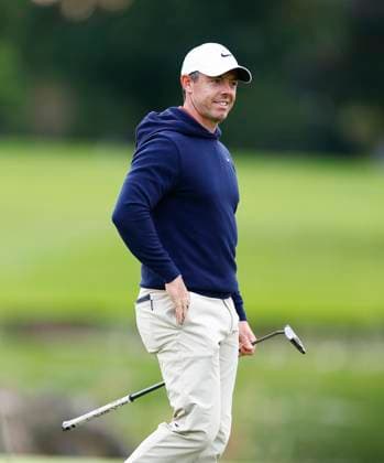 5th September 2025; The K Club, Straffan, County Kildare, Ireland: Amgen Irish Open Golf Second Round; Rory McIlroy of Northern Ireland after finishing his round on the 18th green  PeterxFitzpatrick