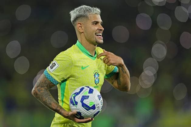 4th September 2025: Rio de Janeiro, Brazil: Bruno Guimaraes of Brazil celebrates after scoring the third goal for his team during the match between Brazil and Chile for the 17st round of the FIFA 2026 qualifiers, at Maracana Stadium, in Rio de Janeiro, Brazil  HeulerxAndrey Content restricted for UK based newspaper