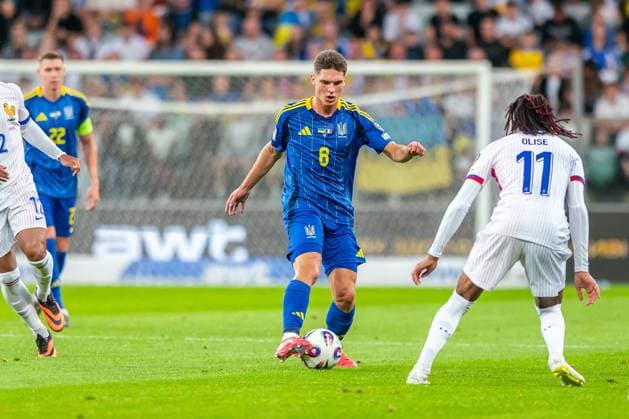 2025.09.05 Wroclaw pilka nozna Kwalifikacje Mistrzostw Swiata 2026 Ukraina - Francja N z Georgiy Sudakov Foto Gleb Soboliev PressFocus 2025.09.05 Wroclaw Football - FIFA World Cup, WM, Weltmeisterschaft, Fussball 2026 Qualifying round Ukraine - France Georgiy Sudakov Credit: Gleb Soboliev PressFocus NEWSPIX.PL --- newspix.pl 