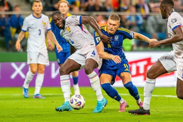 2025.09.05 Wroclaw pilka nozna Kwalifikacje Mistrzostw Swiata 2026 Ukraina - Francja N z Artem Dovbyk Dayot Upamecano Foto Gleb Soboliev PressFocus 2025.09.05 Wroclaw Football - FIFA World Cup, WM, Weltmeisterschaft, Fussball 2026 Qualifying round Ukraine - France Artem Dovbyk Dayot Upamecano Credit: Gleb Soboliev PressFocus NEWSPIX.PL --- newspix.pl 