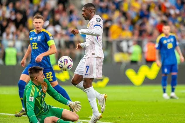 2025.09.05 Wroclaw pilka nozna Kwalifikacje Mistrzostw Swiata 2026 Ukraina - Francja N z Ousmane Dembele Anatoliy Trubin Foto Gleb Soboliev PressFocus 2025.09.05 Wroclaw Football - FIFA World Cup, WM, Weltmeisterschaft, Fussball 2026 Qualifying round Ukraine - France Ousmane Dembele Anatoliy Trubin Credit: Gleb Soboliev PressFocus NEWSPIX.PL --- newspix.pl 