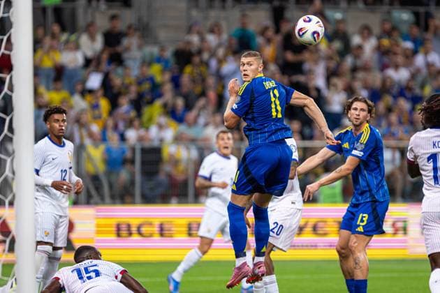 WROCLAW 05.09.2025 MECZ GRUPA D ELIMINACJE DO MISTRZOSTW SWIATA 2026: UKRAINA - FRANCJA --- FIFA World Cup, WM, Weltmeisterschaft, Fussball 2026 QUALIFYING ROUND GROUP D MATCH: UKRAINE - FRANCE nz ARTEM DOVBYK FOT. ERNEST KOLODZIEJ 400mm.pl NEWSPIX.PL --- newspix.pl 