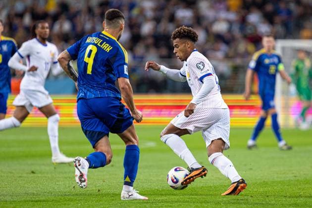 WROCLAW 05.09.2025 MECZ GRUPA D ELIMINACJE DO MISTRZOSTW SWIATA 2026: UKRAINA - FRANCJA --- FIFA World Cup, WM, Weltmeisterschaft, Fussball 2026 QUALIFYING ROUND GROUP D MATCH: UKRAINE - FRANCE nz DESIRE DOUE FOT. ERNEST KOLODZIEJ 400mm.pl NEWSPIX.PL --- newspix.pl 