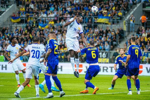 WROCLAW, 05.09.2025 PILKA NOZNA MECZ ELIMINACJI DO MISTRZOSTW SWIATA 2026 UKRAINA FRANCJA N Z ADRIEN TCHOUAMENI IBRAHIMA KONATE BRADLEY BARCOLA FOT. ARKADIUSZ WISNIEWSKI ARENA AKCJI POZNAN, 05.09.2025 FOOTBALL WORLD CUP QUALIFICATIONS MATCH UKRAINE VS FRANCE NEWSPIX.PL --- newspix.pl 