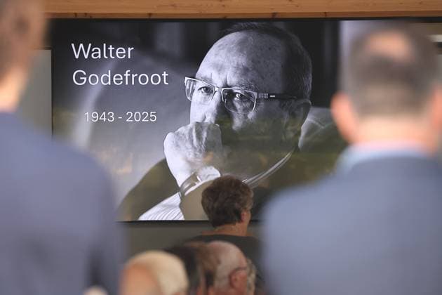 Walter Godefroot De PIntet, Belgium 06 09 2025 Funeral of former cyclist Walter Godefroot in the auditorium of the Begonia estate in De Pine. 06 september 2025 ( Picture by Gianni Barbieux Photo News ). De PInte Belgium  Copyright: xGiannixBarbieuxx
