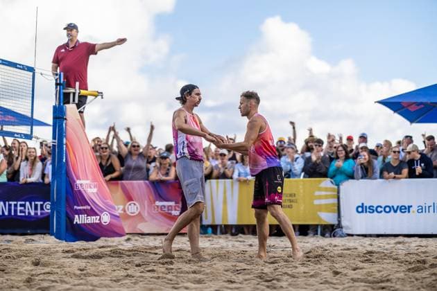 Beachvolleyball I Deutsche Meisterschaften 2025 I Timmendorfer Strand I Tag 3 I 06.09.2025 Jannik Kühlborn (BeachL e.V.) und Eric Stadie-Seeber (Hauptstadt Beacher e.V.) Timmendorfer Strand Schleswig-Holstein Deutschland Copyright: xLobeca JasperxLorenzx