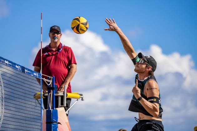 Beachvolleyball I Deutsche Meisterschaften 2025 I Timmendorfer Strand I Tag 3 I 06.09.2025 Angriff Nils Ehlers (ETV Hamburg) Timmendorfer Strand Schleswig-Holstein Deutschland Copyright: xLobeca JasperxLorenzx
