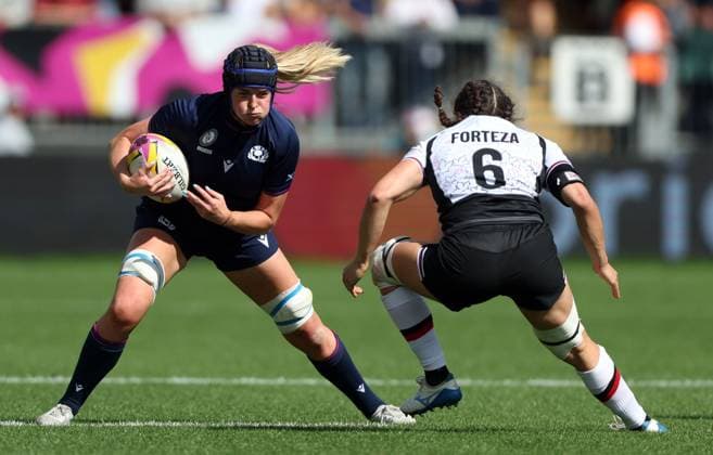 Sarah Bonar of Scotland Canada v Scotland, Women s Rugby World Cup, Group B, Rugby Union, Sandy Park, Exeter, UK - 06 Sept 2025Exeter Sandy Park United Kingdom EDITORIAL USE ONLY No use with unauthorised audio, video, data, fixture lists, club league logos or live services. Online in-match use limited to 120 images, no video emulation. No use in betting, games or single club league player publications. Copyright: xKieranxMcManus Shutterstockx 15471114w